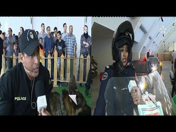 نساء الأمن الوطني وفرق الكلاب البوليسية يقدمون عروضا أمام المواطنين