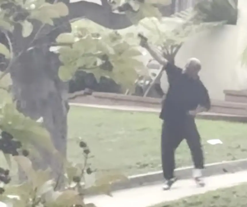 مسلّح يطلق النار على مروحية للشرطة الأمريكية وكلب ينهي الأمر (فيديو)