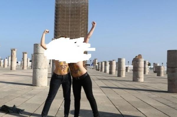 هذا ما قررته الداخلية المغربية في حق ناشطتي" فيمين" اللتين تعرتا بباحة مسجد حسان ..!