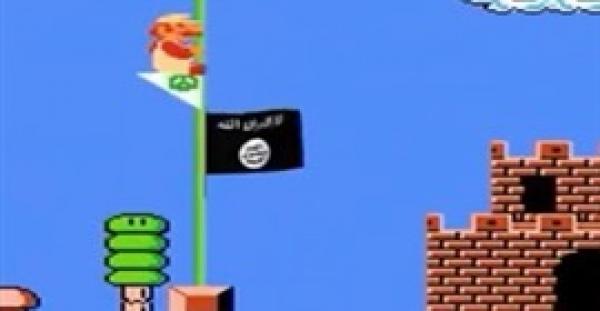 بالفيديو.. «سوبر ماريو» يرفع علم «داعش»