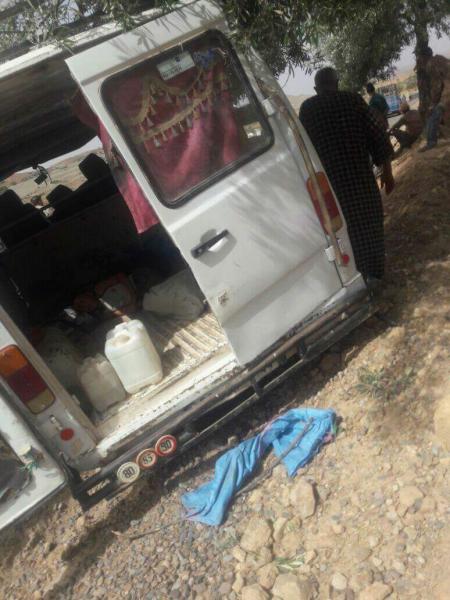 بالصور .. حادثة انقلاب سيارة من نوع &quot;207&quot; تخلف قتيلة وترسل 3 أشخاص للمستعجلات