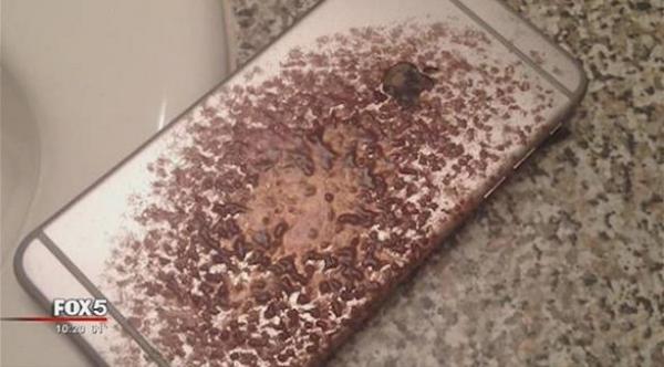 بالصور: احتراق آي فون 6 بلس أثناء شحنه