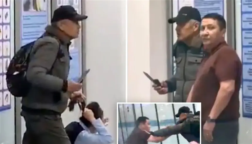 بالفيديو.. مقاتل متقاعد يتدخل بشجاعة وينقذ رهينة من قبضة مسلح في مطار