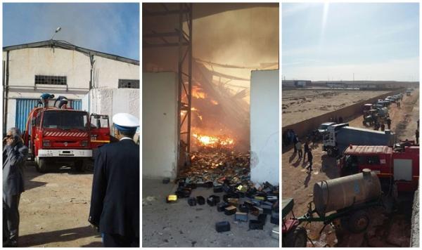 حريق مهول يأتي على مصنع لتصبير الأسماك بطانطان