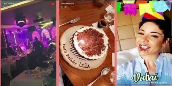بالفيديو: احتفال ليلى الحديوي بعيد ميلادها بدبي في أجواء صاخبة