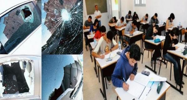 خطير..تلاميذ يرشقون الأساتذة بالحجارة ويكسّرون سيارتهم بعد منعهم من الغش في الامتحانات
