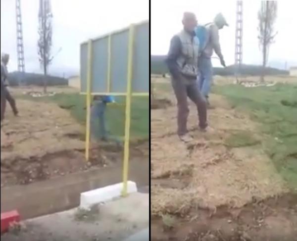 فضيحة تهز الجزائر : دهن العشب الميت باللون الأخضر لاستقبال وزير الداخلية