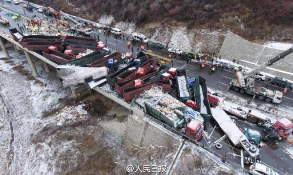 بالفيديو: قتلى وجرحى في تصادم أكثر من 50 آلية بسبب الطقس في الصين