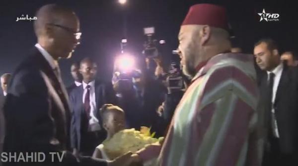 شاهد حفل استقبال الملك لدى وصوله لمطار كيغالي برواندا