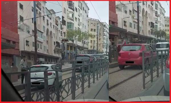 المصالح الأمنية تتفاعل مع فيديو مرور العديد من السيارات فوق سكة الترامواي بالدار البيضاء بشكل غير قانوني