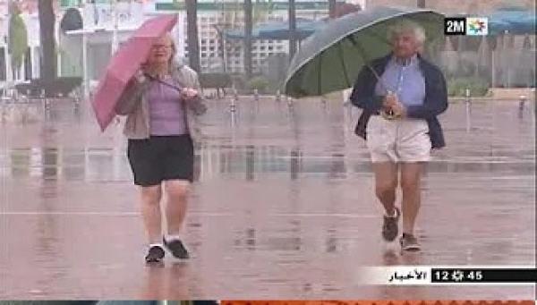 رياح وتساقطات مطرية مهمة بمدينة أكادير تجاوزت 100 مليمتر