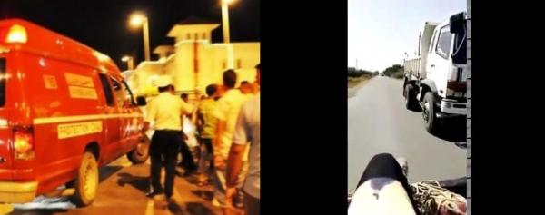 بالفيديو: شاحنة مجنونة تتسبب في انقلاب "بيكوب" على متنها تلاميذ ضواحي سيدي قاسم