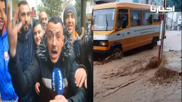 مواطن ينفجر في وجه الحكومة و أمانديس: كل شي غرق حتى "الزيت لي زيدتو فيه غرق"