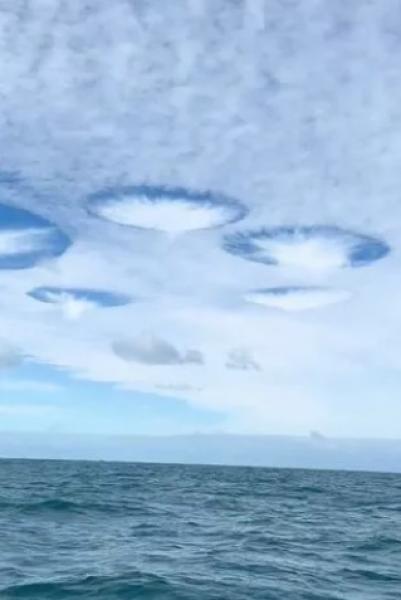 صيادون يرصدون سحبا نادرة تشبه الأجسام الطائرة الفضائية(فيديو)