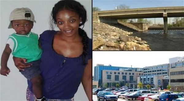 أمريكية تقبل طفلها وترميه من فوق جسر