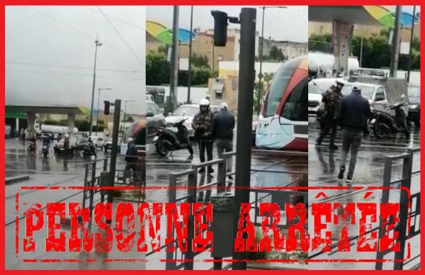 جاب الربحة.. بطل فيديو عرقلة سير "الطرامواي" يقع في قبضة أمن الدار البيضاء