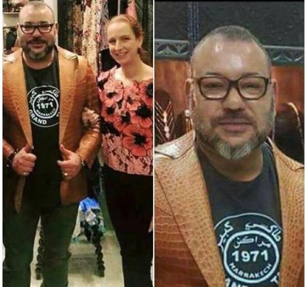 صورة الملك رفقة للا سلمى مرتديا تيشورت "طاكسي كبير " تلهب مواقع التواصل