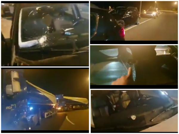 بالصور: أصحاب السيارات والشاحنات يشتكون من رشق مركباتهم بالحجارة من طرف عصابة بالطريق السيار