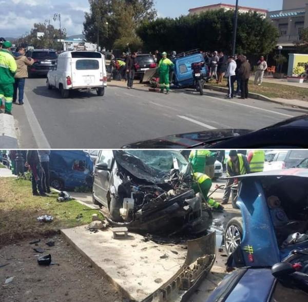 بالفيديو : حادثة سير خطيرة بتطوان بعد اصطدام ثلاث سيارات