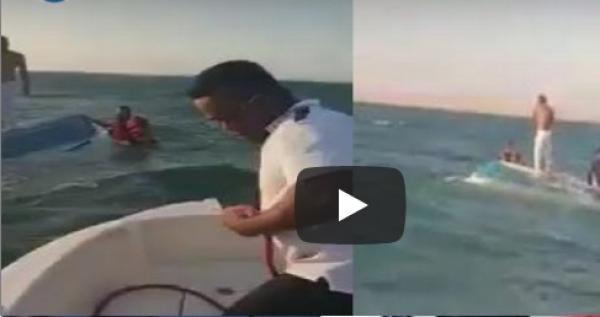 إنقاذ ثلاثة بحارة بعد انقلاب قاربهم في بحر الداخلة