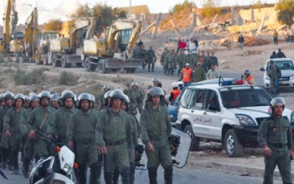 خسائر مادية و اصابات في صفوف الامن خلال تدخلهم لتحرير  ملك عام مائي نواحي بولمان