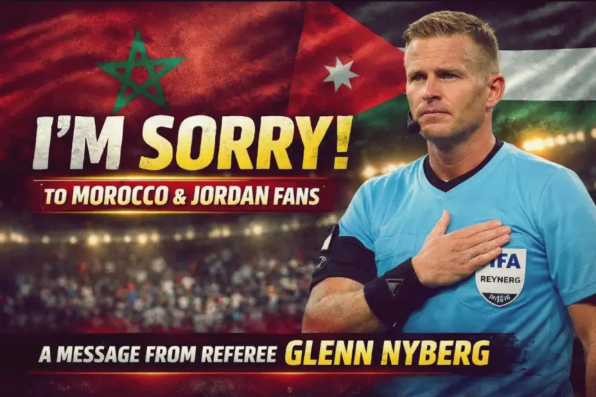 رسالة "غامضة" منسوبة لحكم نهائي كأس العرب تُشعل جدلاً واسعاً بعد اعتذاره للجماهير المغربية والأردنية