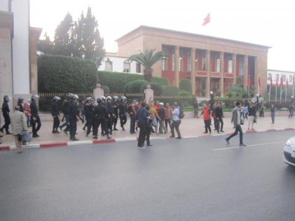 إصابات في صفوف المعطلين بعد تدخل عنيف في الرباط