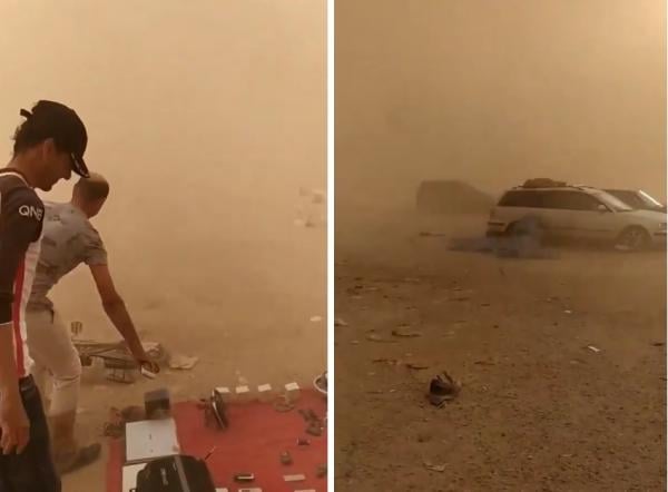 عاصفة رملية خطيرة بسوق السبت