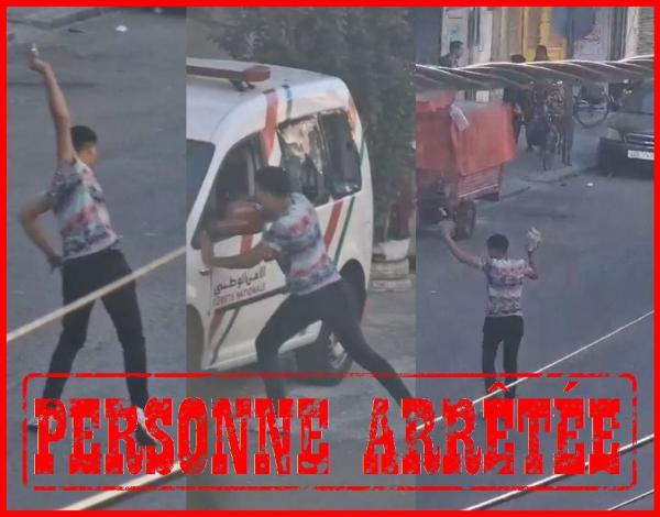 فيديو لشخص يهاجم سيارة شرطة بشكل عنيف يحرك الأجهزة الأمنية بسلا