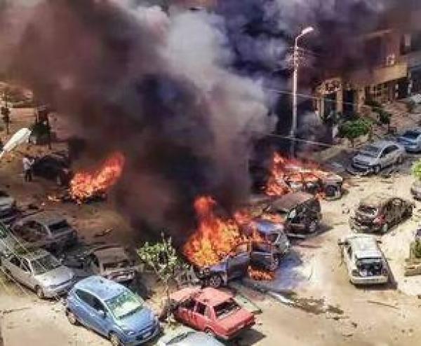 أول لحظات انفجار موكب النائب العام المصري