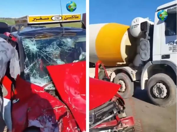 طاكسي صغير يتسبب في حادثة سير على مشارف مدينة فاس