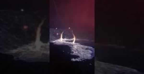 بالفيديو.. لقطات مذهلة لنيران غير عادية تشبه المياه