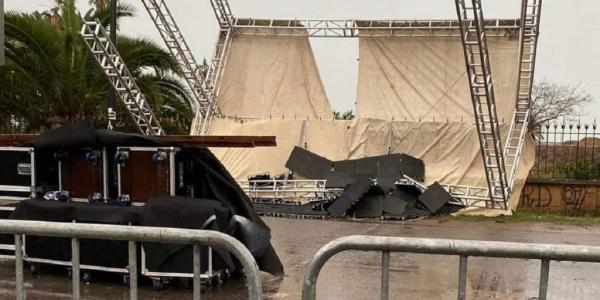 سقوط شاشة عملاقة لنقل مباراة المغرب وفرنسا