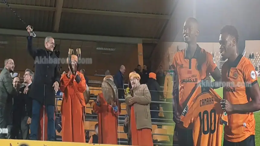 الجماهير البركانية تشارك اللاعبين فرحة التأهل على حساب فريق أسيك ميموزا الايفواري