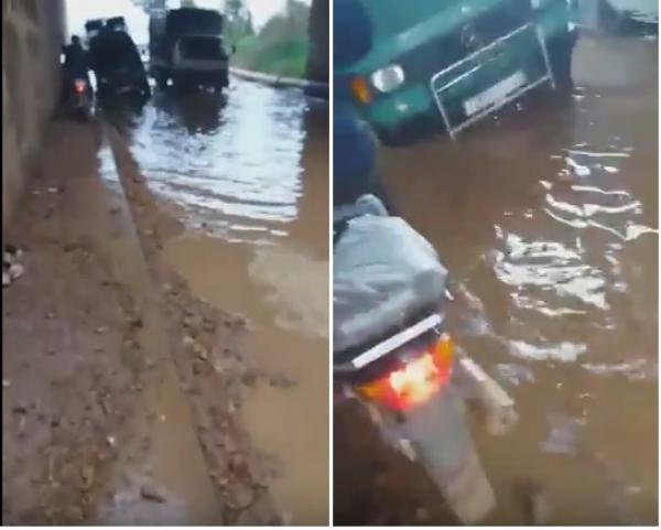 هكذا أصبحت الطريق الرابطة بين مولاي بوسلهام والعرائش بعد التساقطات الغزيرة