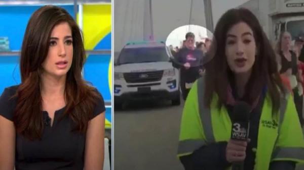 متسابق يتحرش بمذيعة على الهواء أثناء تغطيتها سباق الماراطون (فيديو)