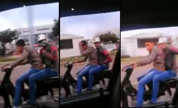 مرة أخرى ..مواطن يصور جوج شفارة هاربين فوق الموطور و هذه ردة فعلهم