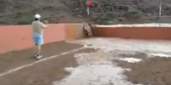 بالفيديو: لحظات قبيل فاجعة "ملعب الموت"..هكذا استهان البعض بشدة السيول واكتفى بالتصوير..