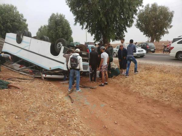 قتلى و جرحى بعد انقلاب حافلة للنقل المزدوج ضواحي آسفي