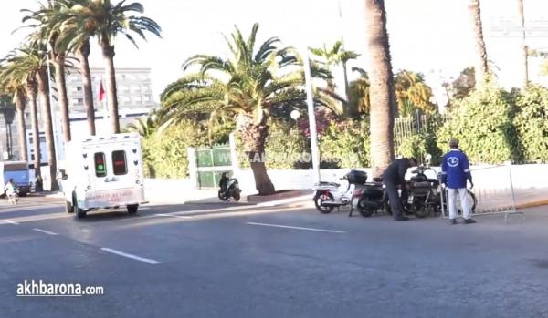 لحظة خروج جنازة المتوفية بسبب فيروس كورونا من مستشفى مولاي يوسف