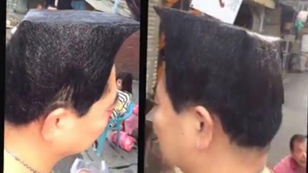 بالفيديو.. يتحول إلى نجم بفضل تسريحة شعره الغريبة