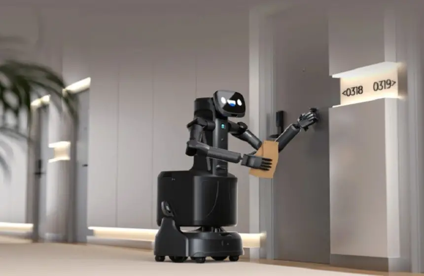 شركة صينية تطور روبوتا بعجلات لخدمة المطاعم والمكاتب