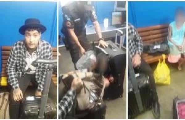 بالفيديو: لحظة عثور الشرطة على طفل داخل حقيبة سفر