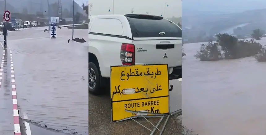 الأمطار الغزيرة تشل حركة السير بين تطوان وشفشاون
