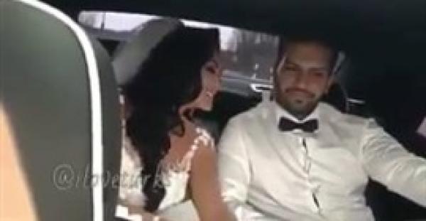 بالفيديو.. عروس تغني لعريسها داخل سيارة الزفاف بصوت رائع