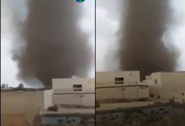 عاصفة نادرة تجتاح أحياء مدينة إيمنتانوت