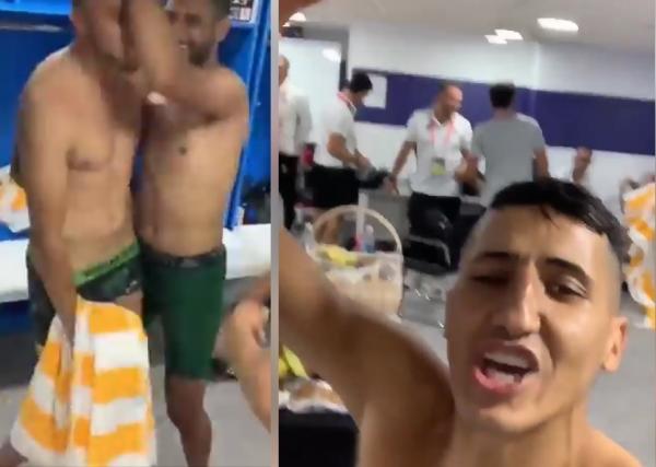 فرحة لاعبي المنتخب المغربي بعد الفوز على ناميبيا