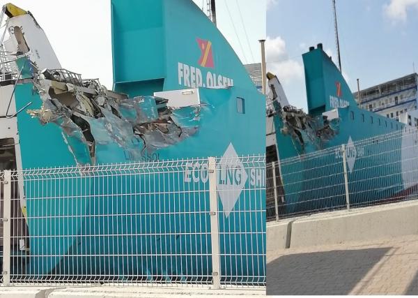 اصطدام باخرتين بمدخل ميناء طنجة المتوسط و الحصيلة كادت أن تكون كارثية...