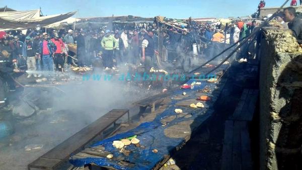 أول فيديو من انفجار قنينة غاز بسوق عين عودة ضواحي تمارة