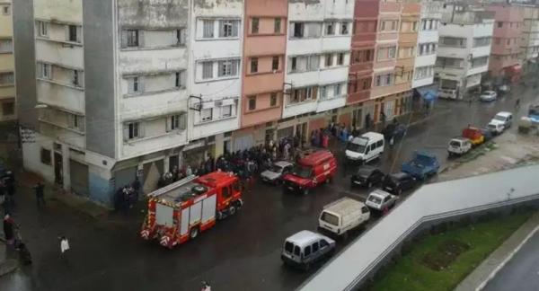 هادشي بزاف...شاب يلقي نفسه من الطابق الخامس بحي البرنوصي بالدار البيضاء